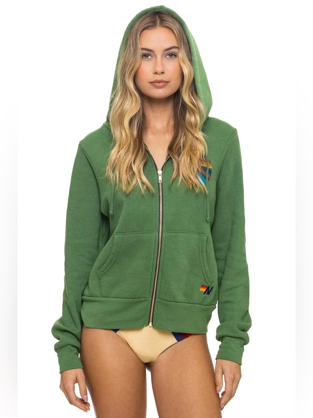AVIATOR NATION All Seasons Circle Zip Hoodie- Palm/ Size Small - Picture 2 of 9
